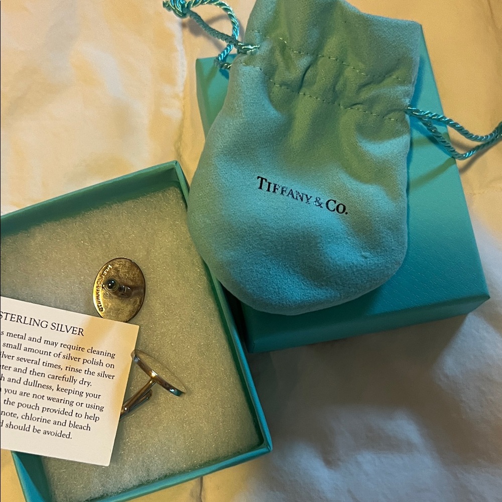 Tiffany & Co. Oval Classic Silver Cufflinks